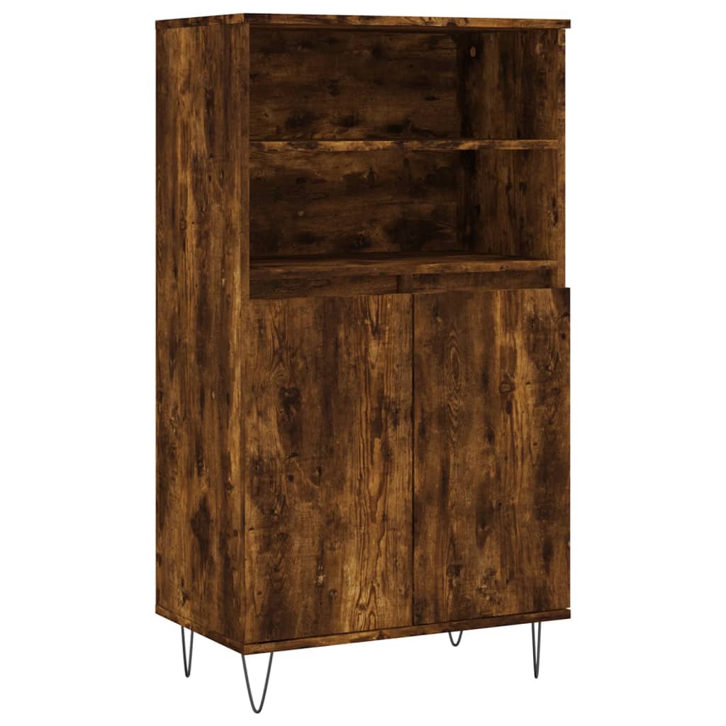 Credenza Rovere Fumo 60x36x110 cm in Legno Multistrato 831489