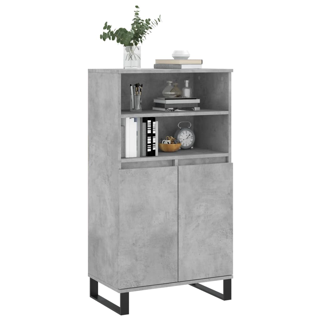 Credenza Grigio Cemento 60x36x110 cm in Legno Multistratocod mxl 102775