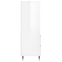 Credenza Bianco Lucido 40x36x110 cm in Legno Multistrato 831502