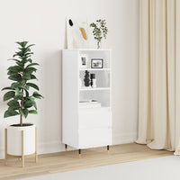 Credenza Bianco Lucido 40x36x110 cm in Legno Multistrato 831502