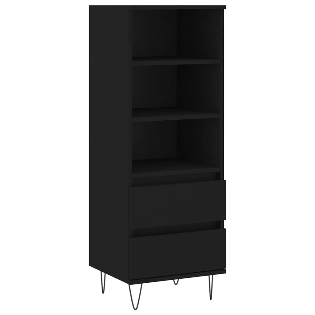 Credenza Nero 40x36x110 cm in Legno Multistrato 831509