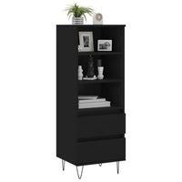 Credenza Nero 40x36x110 cm in Legno Multistrato 831509