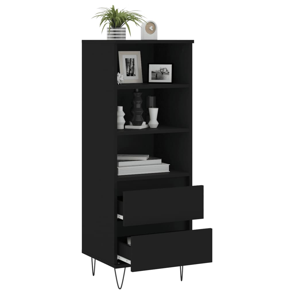 Credenza Nero 40x36x110 cm in Legno Multistrato 831509