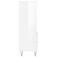 Credenza Bianco Lucido 40x36x110 cm in Legno Multistrato 831510