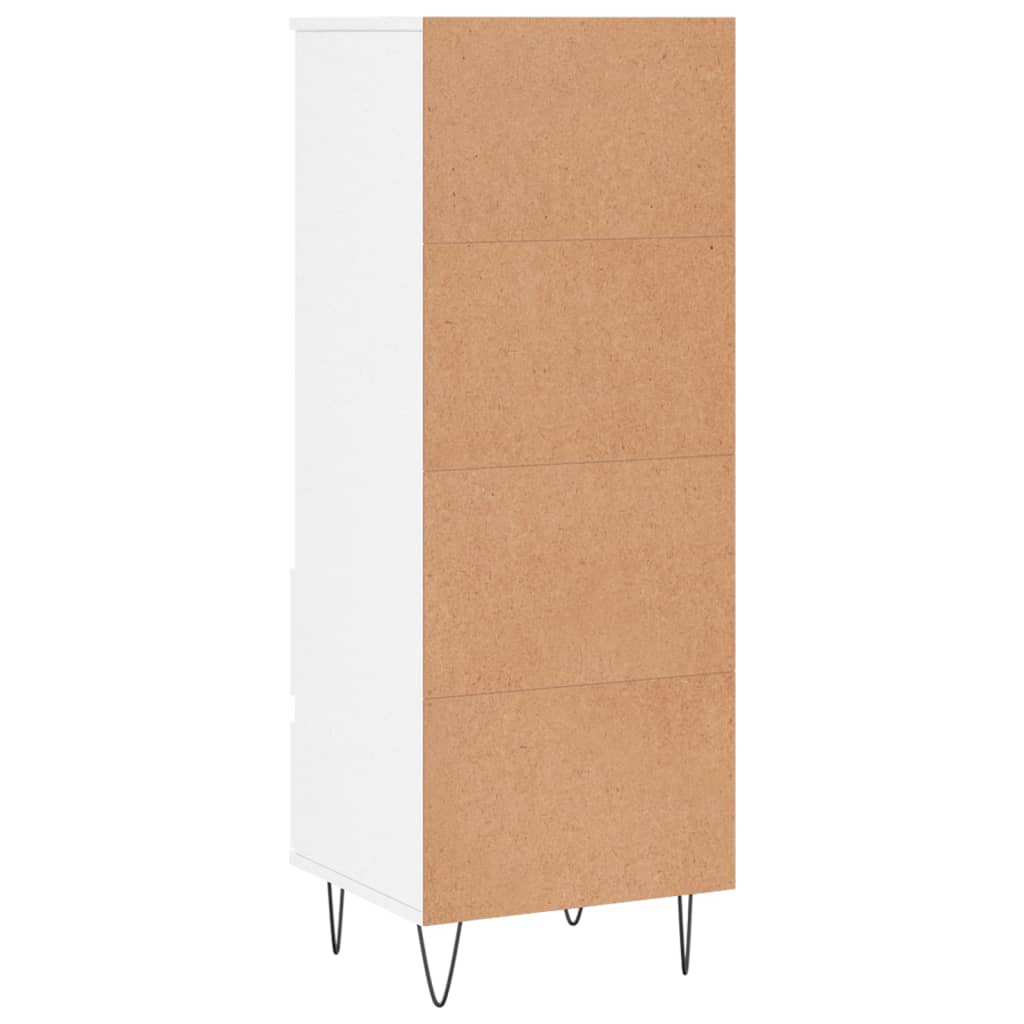 Credenza Bianco Lucido 40x36x110 cm in Legno Multistrato 831510