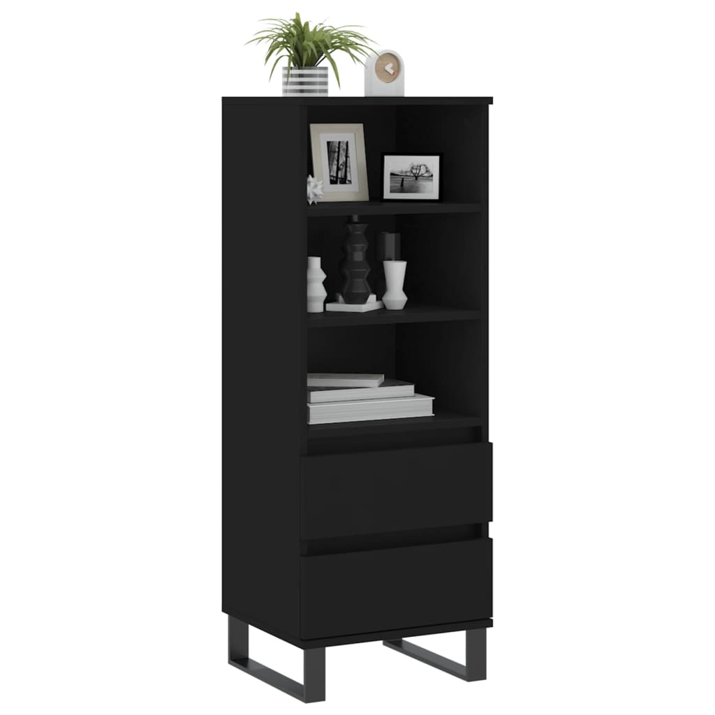 Credenza Nero 40x36x110 cm in Legno Multistrato 831517