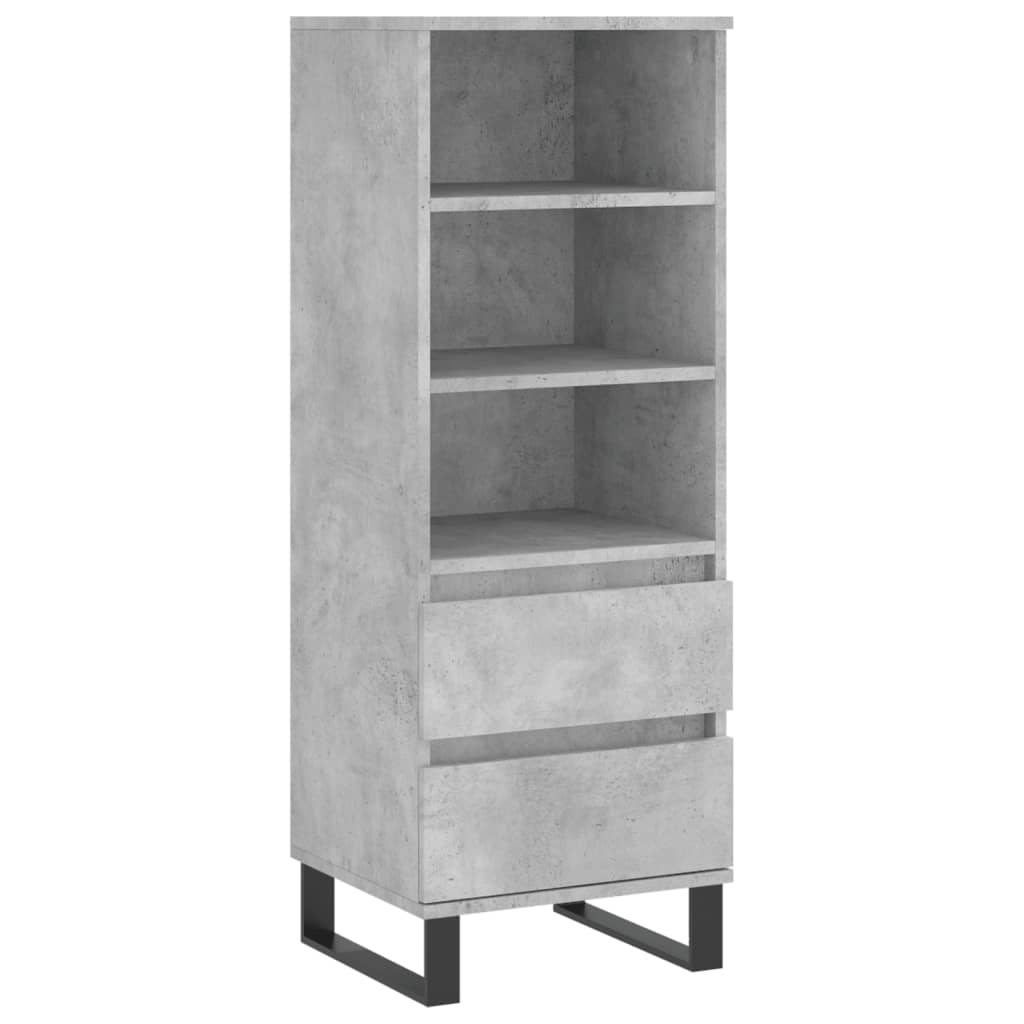 Credenza Grigio Cemento 40x36x110 cm in Legno Multistrato 831520