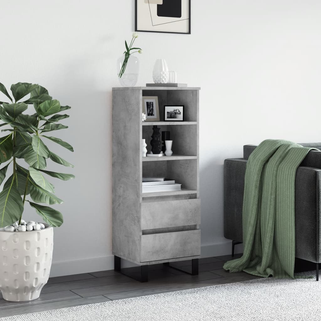 Credenza Grigio Cemento 40x36x110 cm in Legno Multistrato 831520