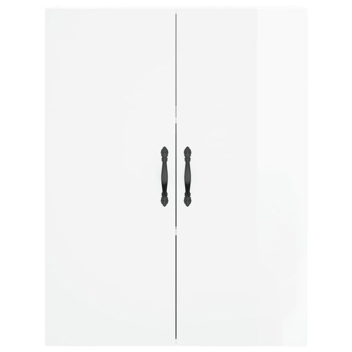 Mobile a Parete Bianco Lucido 69,5x34x90 cm Legno Multistrato 834980