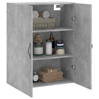 Mobile a Parete Grigio Cemento 69,5x34x90 cm Legno Multistrato 834982