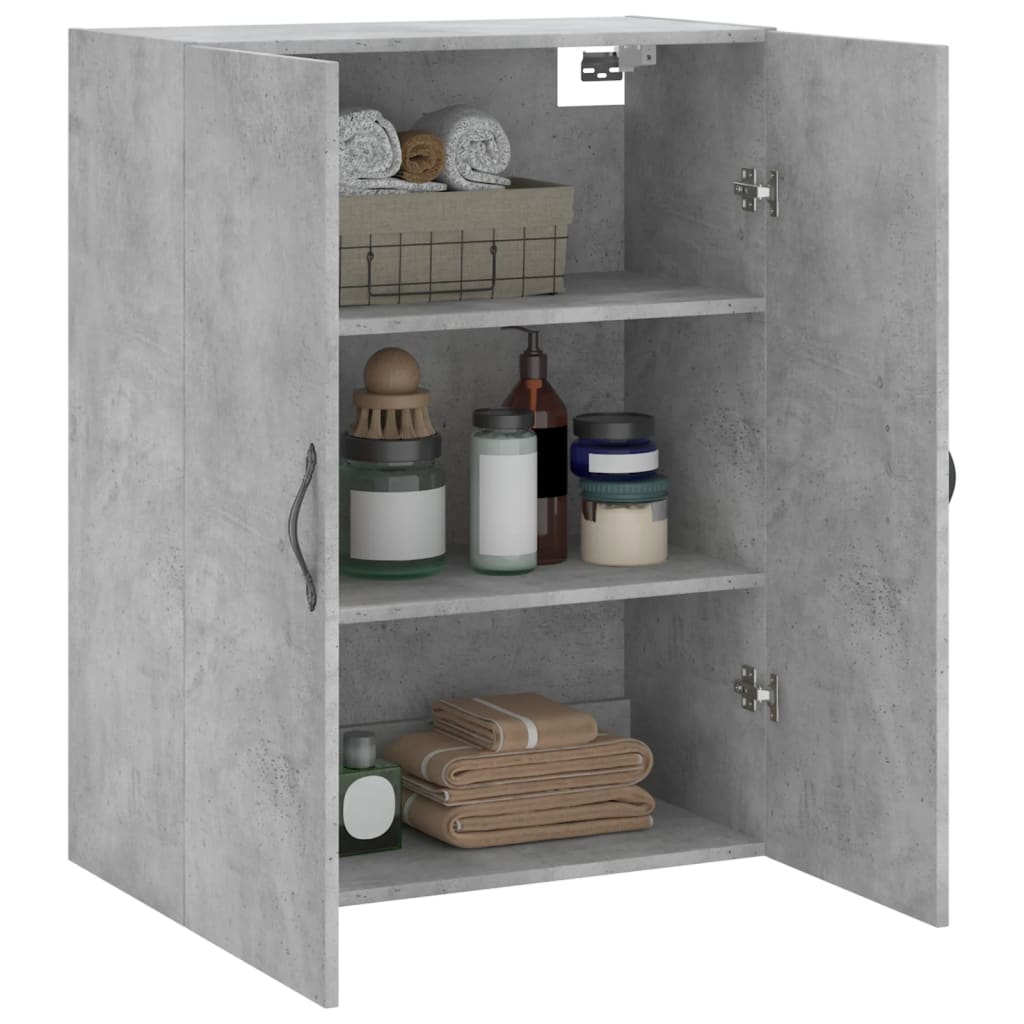 Mobile a Parete Grigio Cemento 69,5x34x90 cm Legno Multistrato 834982