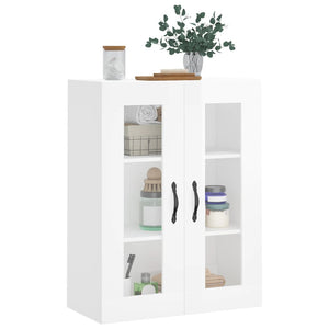 Mobile a Parete Bianco Lucido 69,5x34x90 cm Legno Multistrato 834988