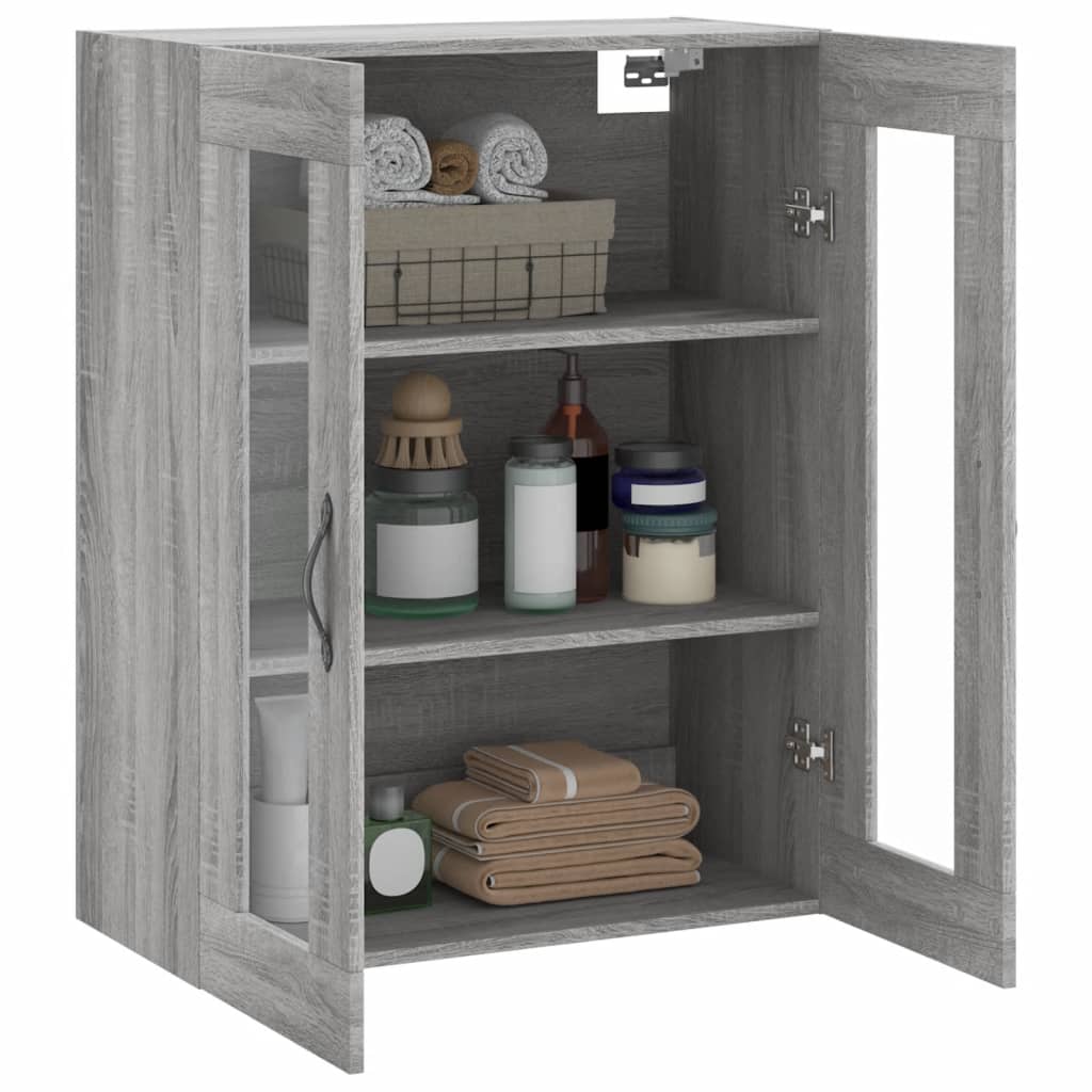 Mobile a Parete Grigio Sonoma 69,5x34x90 cm Legno Multistrato 834992