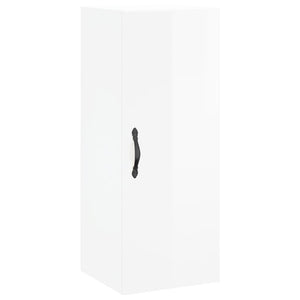 Mobile Parete Bianco Lucido 34,5x34x90 cm in Legno Multistrato 834996