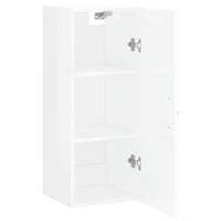 Mobile Parete Bianco Lucido 34,5x34x90 cm in Legno Multistrato 834996