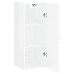 Mobile Parete Bianco Lucido 34,5x34x90 cm in Legno Multistrato 834996