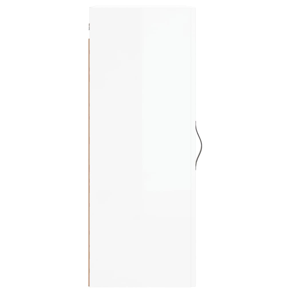 Mobile Parete Bianco Lucido 34,5x34x90 cm in Legno Multistrato 834996