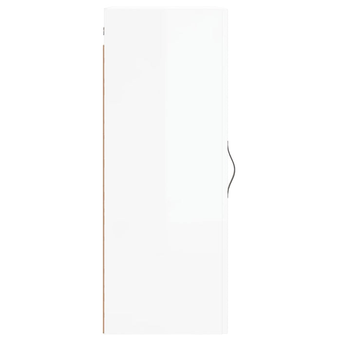 Mobile Parete Bianco Lucido 34,5x34x90 cm in Legno Multistrato 834996