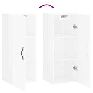 Mobile Parete Bianco Lucido 34,5x34x90 cm in Legno Multistrato 834996