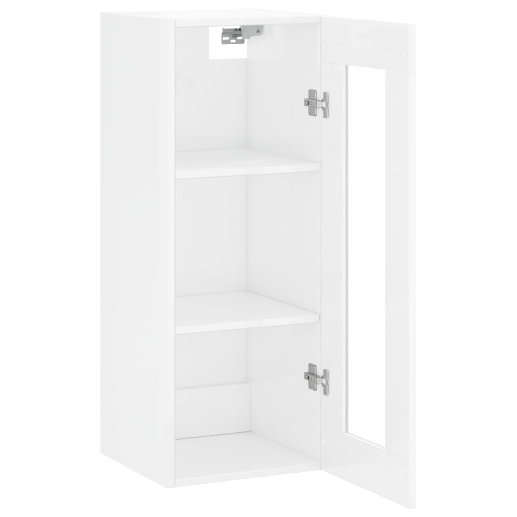 Mobile a Parete Bianco Lucido 34,5x34x90 cm 835004