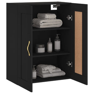 Mobile a Parete Nero 69,5x34,90 cm in Legno Multistrato 835011