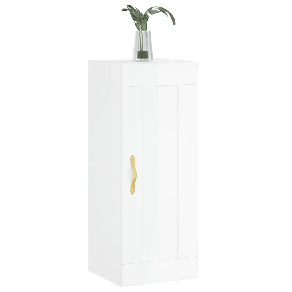 Mobile Parete Bianco Lucido 34,5x34x90 cm in Legno Multistrato 835020