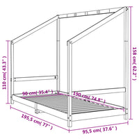 Giroletto per Bambini 90x190 cm in Legno Massello di Pino 835712