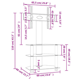 Supporto TV Angolare 3 Livelli per 32-70 Pollici Nero 358172
