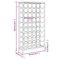 Portavini da 45 Bottiglie Nero 54x18x100cm in Ferro Battuto 358367