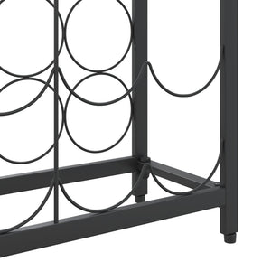 Portavini da 95 Bottiglie Nero 54x18x200cm in Ferro Battuto 358368