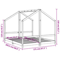 Giroletto per Bambini 2x(80x200) cm in Legno Massello di Pino 3200586