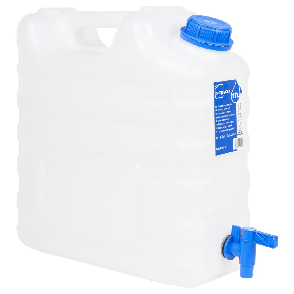 Contenitore Acqua con Rubinetto Trasparente 17 L in Plastica 155041