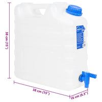 Contenitore Acqua con Rubinetto Trasparente 17 L in Plastica 155041