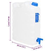 Contenitore Acqua con Rubinetto Trasparente 22 L in Plastica 155042