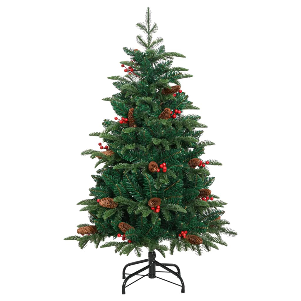 Albero Natale Artificiale Incernierato con Pigne e Bacche 120cm 358374