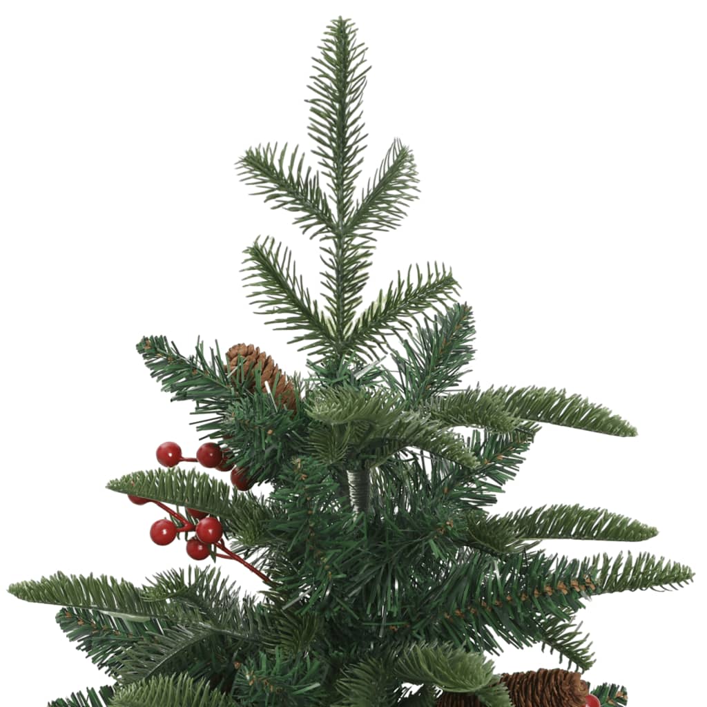 Albero Natale Artificiale Incernierato con Pigne e Bacche 120cm 358374