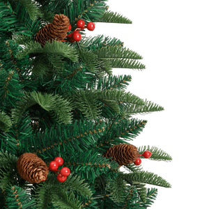 Albero Natale Artificiale Incernierato con Pigne e Bacche 120cm 358374