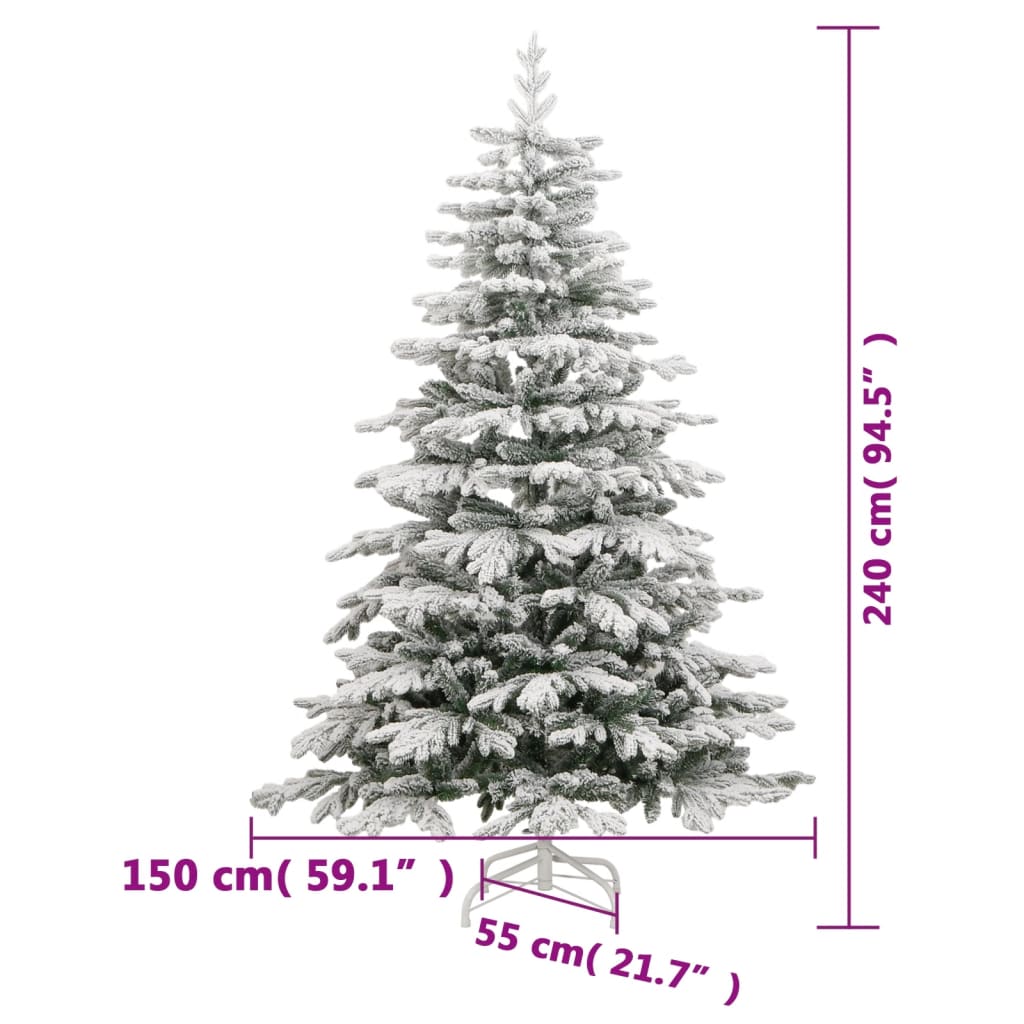 Albero Natale Artificiale Incernierato con Neve Fioccata 240 cm 358388