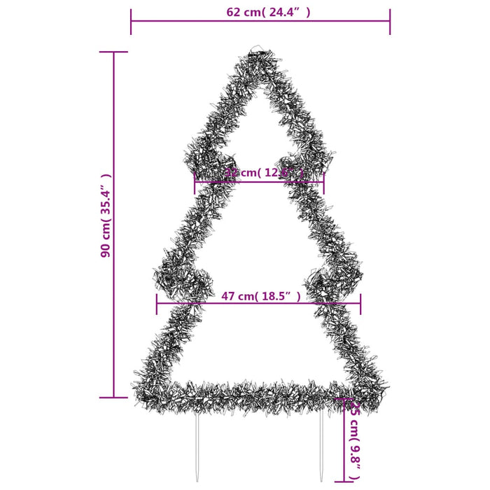 Decorazione Luminosa Natale Picchetti Terra Albero 115LED 90cm 357727