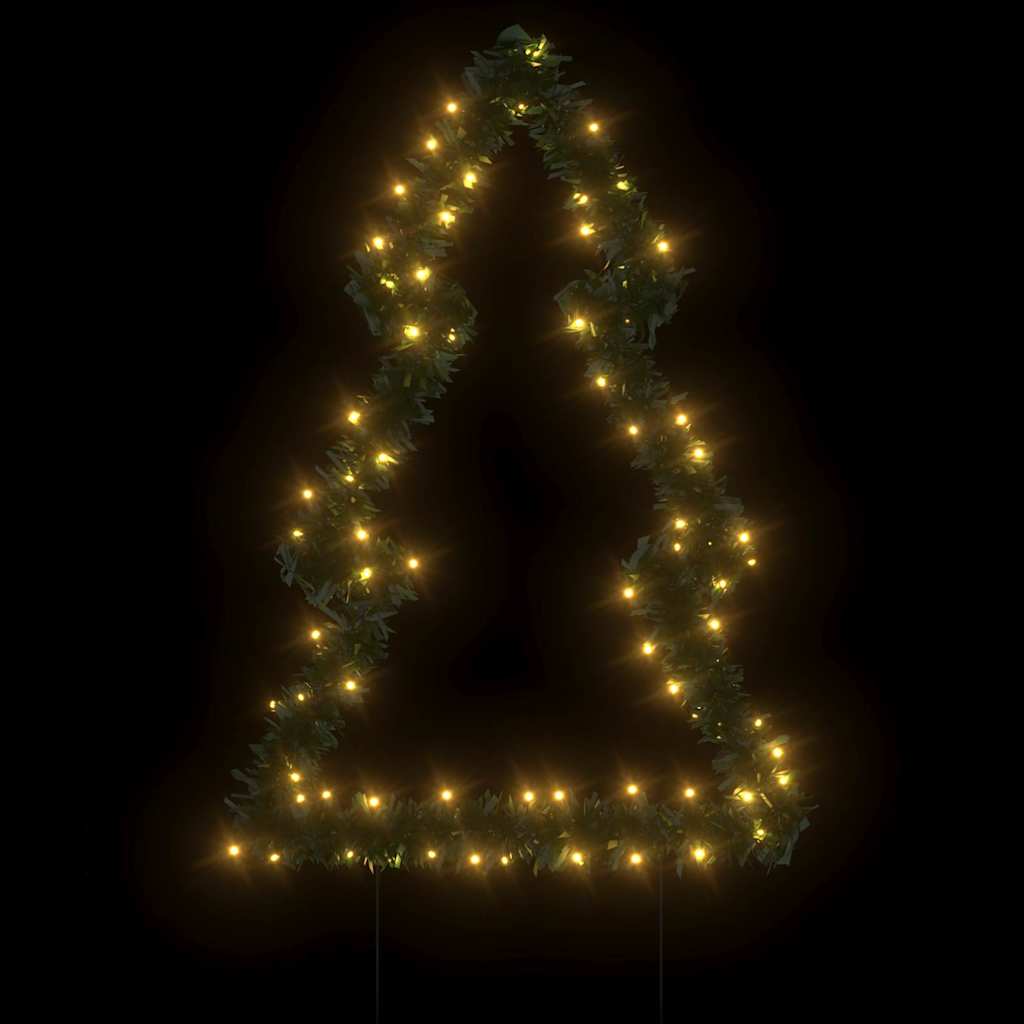 Decorazione Luminosa Natalizia con Picchetti Albero 80LED 60cm 357728