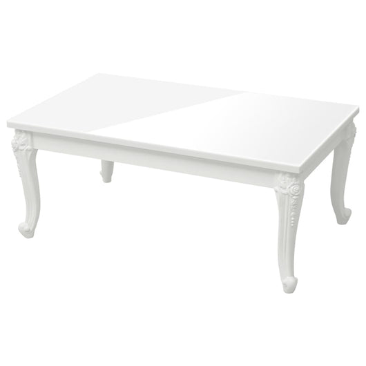 Tavolino da Salotto Bianco Lucido 100x50x42cm Legno Multistrato 358560