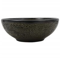 Lavabo da Appoggio Nero Rotondo Φ41x14 cm Ceramica 155058