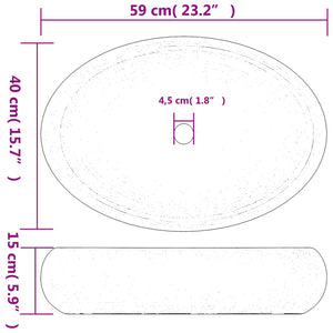 Lavabo da Appoggio Multicolore Ovale 59x40x15 cm Ceramica 155085