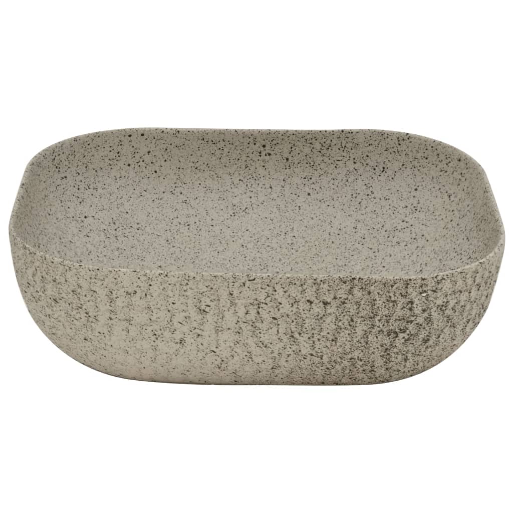 Lavabo da Appoggio Grigio Rettangolare 48x37,5x13,5 cm Ceramica 155096