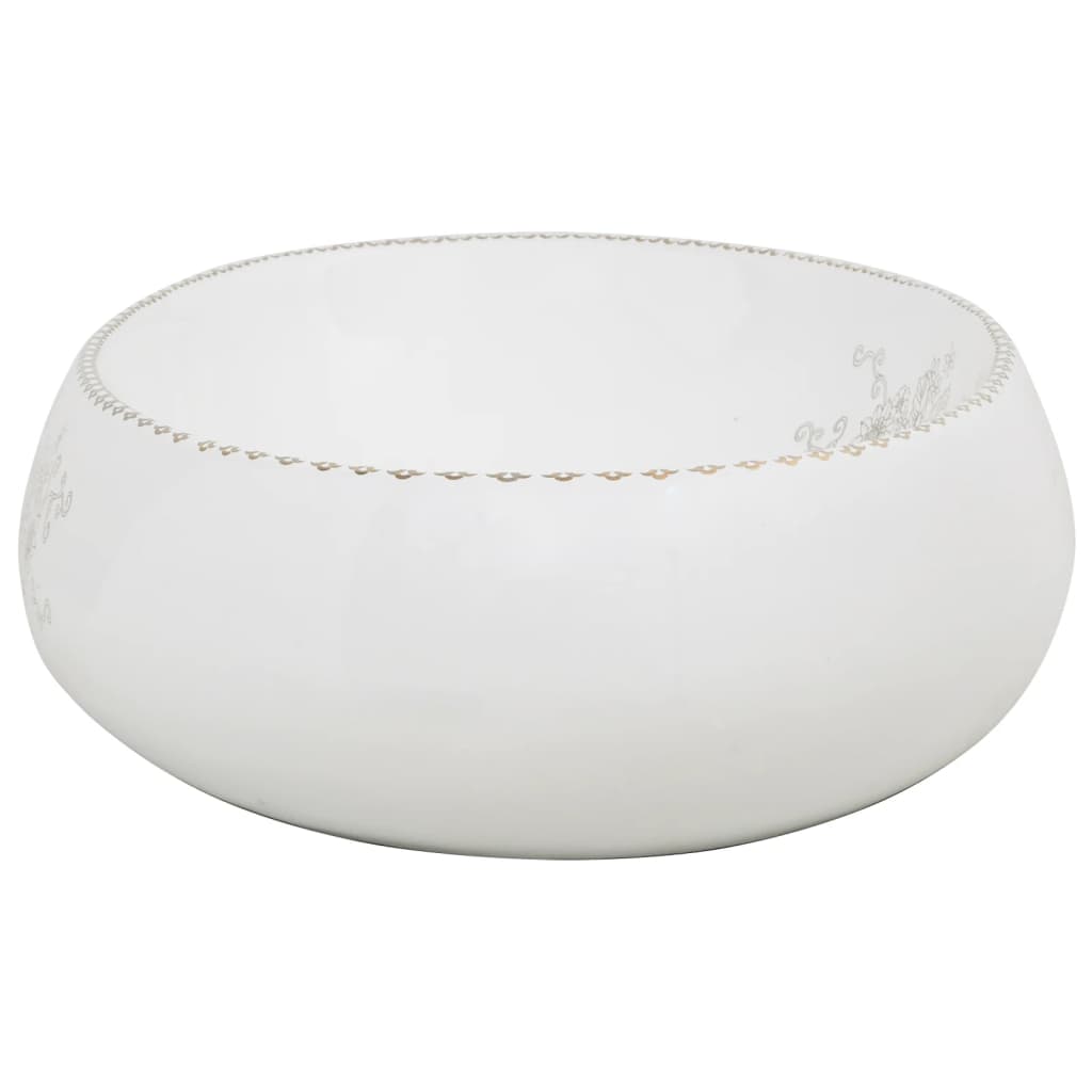 Lavabo da Appoggio Bianco Ovale 59x40x15 cm Ceramica 155110