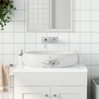 Lavabo da Appoggio Bianco Ovale 59x40x15 cm Ceramica 155110