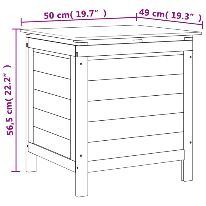 Contenitore da Giardino Antracite 50x49x56,5 cm Massello Abete 364750