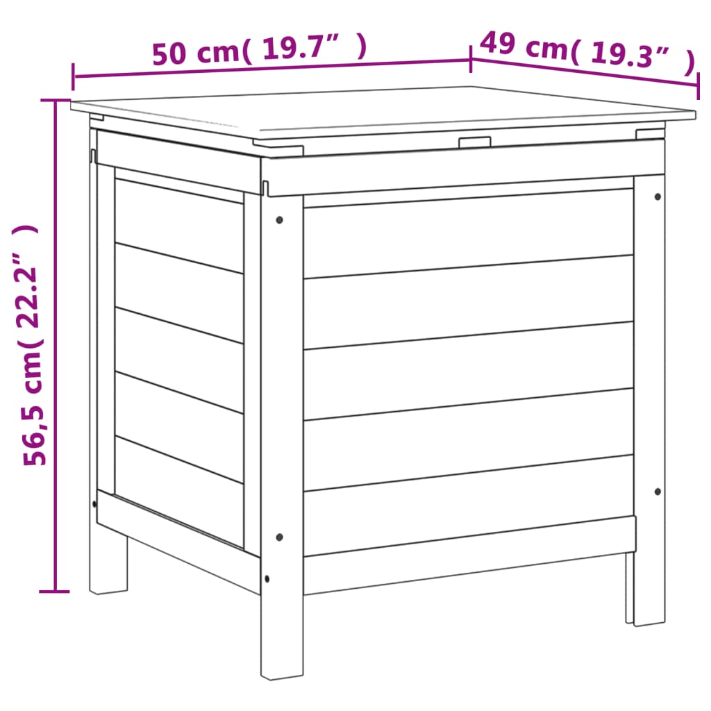 Contenitore Giardino Marrone 50x49x56,5 cm Legno Massello Abete 364751