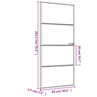 Porta Interni Sottile Nera 93x201,5cm Vetro Temperato Alluminio 155121