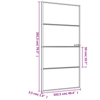 Porta Interni Sottile Nera 102,5x201,5Vetro Temperato Alluminio 155122